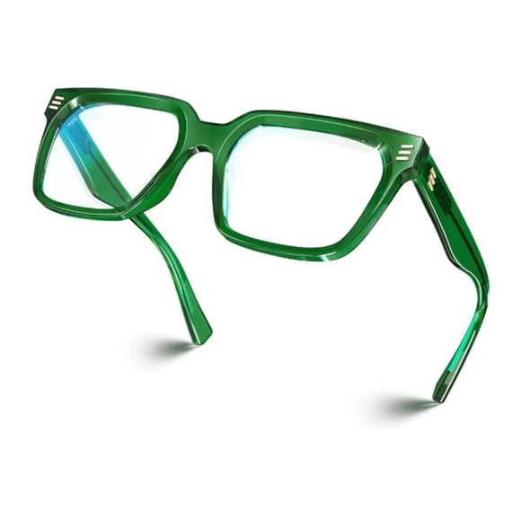 Visone Accessories - Blue Light Blocking Computer Eyewear Glasses Green Frame